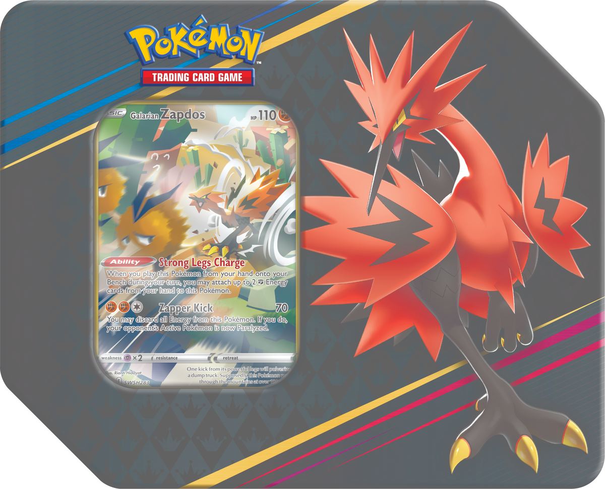 Pokemon: Crown Zenith Galarian Articuno, Zapdos, and Moltres Tins Pokemon: Crown Zenith Galarian Articuno, Zapdos, and Moltres Tins