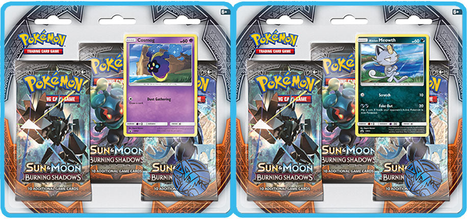Pokemon: Burning Shadows Blister Pack (Alolan Meowth or Cosmog) Pokemon: Burning Shadows Blister Pack (Alolan Meowth or Cosmog)