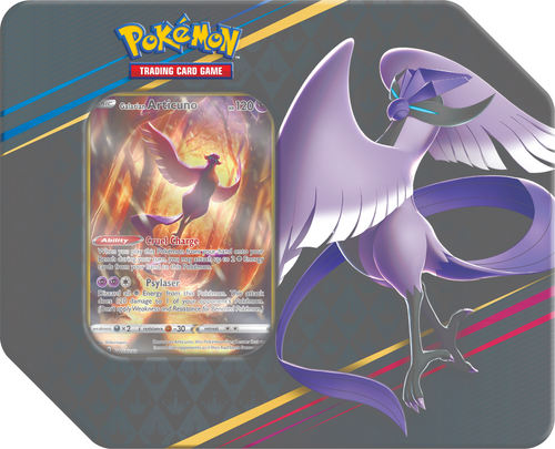 Pokemon: Crown Zenith Galarian Articuno, Zapdos, and Moltres Tins